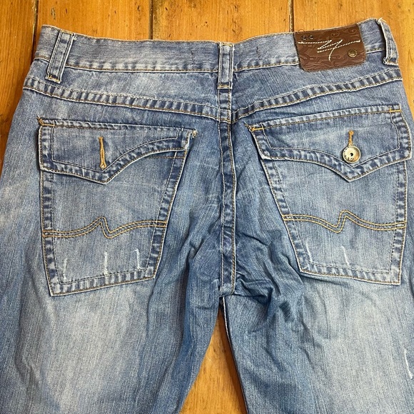 Level 7 Mens Slim Straight Bleach Washed Distressed Premium Denim Jeans - Picture 4 of 9